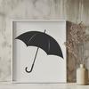 Rainy Day Companion: A Stylish SVG Umbrella Graphic A stylized graphic representation of an umbrella.