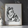 Artistic Shetland Sheepdog In DXF Format