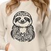 Free Unique Sloth Template SVG - Commercial Use