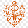 Artistic Anchor Vector Drawing