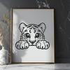 Beautiful Big Cat Image In DXF For Free Download