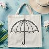 Colorful Umbrella Illustration in Modern Vector Style Free graphic design element featuring a colorful umbrella with a modern vector illustration style.