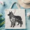 Floral Standing Australian Shepherd DXF