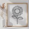 Sunflower In SVG, PNG, PDF And DXF Files