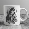 Beautiful Virgin Mary Image In DXF For Free Download