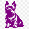 Stunning Sitting Yorkshire Terrier Vector Drawing