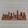 Urban Skyline Vector Graphic A detailed vector illustration of a city skyline at sunset.