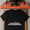 Vector City Skyline Graphic Design A detailed digital representation of a city skyline, created with scalable vector graphics.