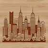 Cityscape Illustration City skyline illustration created in vector format with bold lines and colorful details.