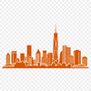 Detailed Vector Skyline Artwork A detailed vector illustration of a metropolitan city skyline with various skyscrapers and buildings.
