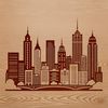 Urban Skyscrapers SVG Image Download Free Urban cityscape skyline illustration featuring skyscrapers and buildings in vector format.