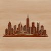 Detailed Cityscape Vector Art A detailed digital illustration of a city skyline with multiple buildings and structures.