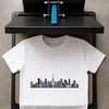 Vector City Illustration Set A detailed digital illustration of a city skyline at sunset, suitable for vector graphics and design projects.