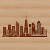 Urban Landscape at Sunset Illustrative vector graphic of a modern city skyline at sunset.