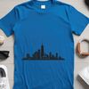 Cityscape Illustration in SVG Format A stylized city skyline vector graphic with tall skyscrapers and busy streets.