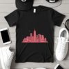 An urban cityscape design featuring towering architecture and busy streets in vector format.
