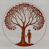 Love Nest Vector Design A stylized vector graphic representation of a tree with embracing figures, representing the union of two people in love.
