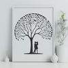 Romantic Tree Clip Art Design A romantic tree with intertwined branches, symbolizing love and connection.