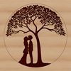 Symbolic Branches of Devotion Art A stylized illustration of a tree with intertwined branches symbolizing love and connection.