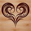 A heart shape designed in ornate detail for various uses.