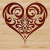 Ornate Heart Shape Clip Art Free Download Ornate heart design with intricate details and sharp edges, suitable for vector graphics and cutting machines like Cricut.
