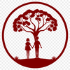 Beautiful Interlaced Tree Symbol A stylized illustration of a tree with intertwined branches, symbolizing love.