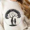Interwoven Love Tree Illustration A stylized illustration of a tree with intertwining branches and roots, symbolizing love and unity.