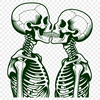 Love skeleton illustration in vector format, ideal for Valentine's Day designs and crafts.