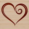 A stylized vector heart shape, suitable for various design applications.