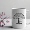 Interconnected Tree Hearts A stylized illustration of intertwined tree branches forming a heart shape, symbolizing eternal love.