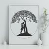 Intertwined Love Tree Illustration A stylized illustration of a tree with intertwined branches, symbolizing love and partnership.