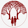 Stylized Tree of Endless Love A stylized illustration of a tree with intertwining branches, symbolizing love and connection.