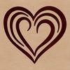 A stylized heart shape suitable for vector art and design projects.