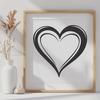 Beautiful SVG Love Icon A stylized heart shape in vector format for design and crafting purposes.