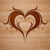 A simple, ornate heart shape designed as a vector graphic.