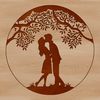 Romantic Tree Illustration Vector A romantic illustration of a tree with intertwined branches and roots, symbolizing love and partnership.