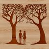 Intertwined Branches Symbolizing Eternal Bond A stylized illustration of a tree with intertwined branches symbolizing love and commitment.