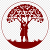 Intertwined Branches Symbolism A stylized illustration of a tree with intertwining branches, symbolizing love and togetherness.