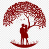 Intertwined Love Tree A stylized illustration of a tree with intertwined branches, symbolizing the union of two lovers.