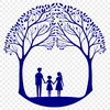 Symbolic Tree Design for Love and Unity An ornate design featuring a tree motif representing romantic connection and togetherness.