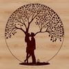 Beautiful Branches Love Symbol A romantic tree with intertwined branches, ideal for Valentine's Day designs or wedding decorations.