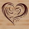 An open-heart symbol used in various contexts, including Valentines and wedding designs.