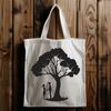 Symbolic Branches of Devotion Artwork A stylized illustration of a tree with intertwined branches and roots, symbolizing love and connection.