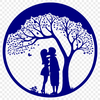 Beautiful Intertwined Branches Symbolizing Love A stylized illustration of a tree with intertwining branches and a heart-shaped trunk, symbolizing love and connection.