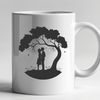 Love Entwined Illustration A romantic illustration of a tree with intertwined branches and leaves, symbolizing eternal love.