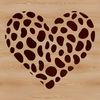 A stylized red heart shape, suitable for various design projects.
