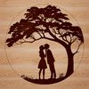 Valentine's Day Branches Connection A stylized illustration of a tree with intertwined branches, symbolizing the connection between lovers on Valentine's Day.