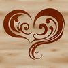 A stylized, ornate heart shape designed as a vector graphic for various uses.