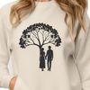 Entwined Branches Symbolism Illustrated tree with intertwined branches, symbolizing love and unity.