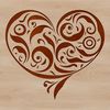 A stylized, ornate heart shape, suitable for various uses including crafting, design, and commercial applications.